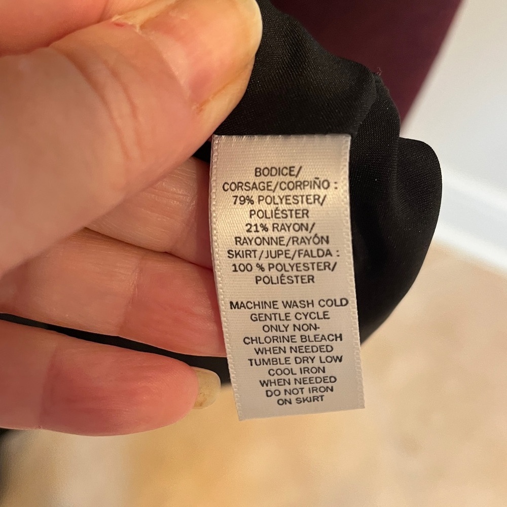 NWOT LOFT Burgundy and Black Long Sleeve Dress - Picture 7 of 9